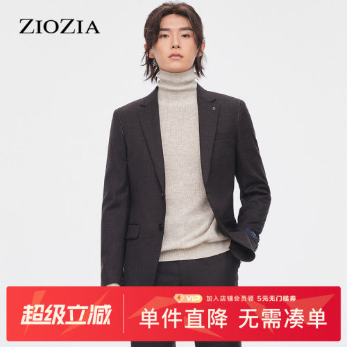 ZIOZIA秋季韩版商务绅士正装西服羊毛舒适西服外套ZSB14T06T