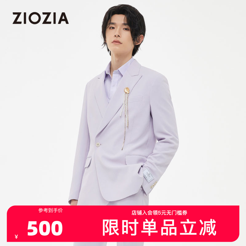 ZIOZIA春款商务男士单排扣西装时尚休闲新郎西服外套ZKG21204Q