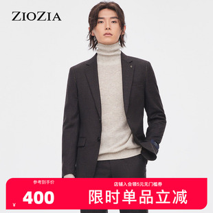 西服羊毛舒适西服外套ZSB14T06T 商务绅士正装 ZIOZIA秋季 韩版