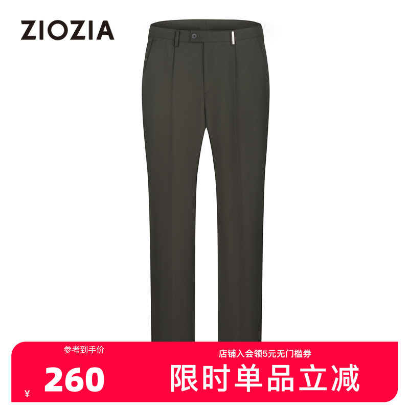 宽松版舒适羊毛混纺休闲西裤