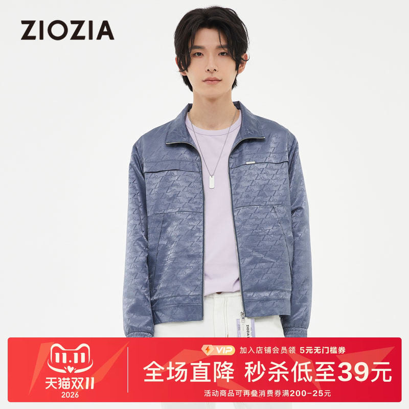 ZIOZIA春款男装左胸口金属logo装饰简约大气夹克ZJJ21261H