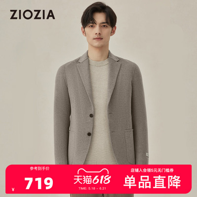 ziozia保暖毛呢休闲西服外套