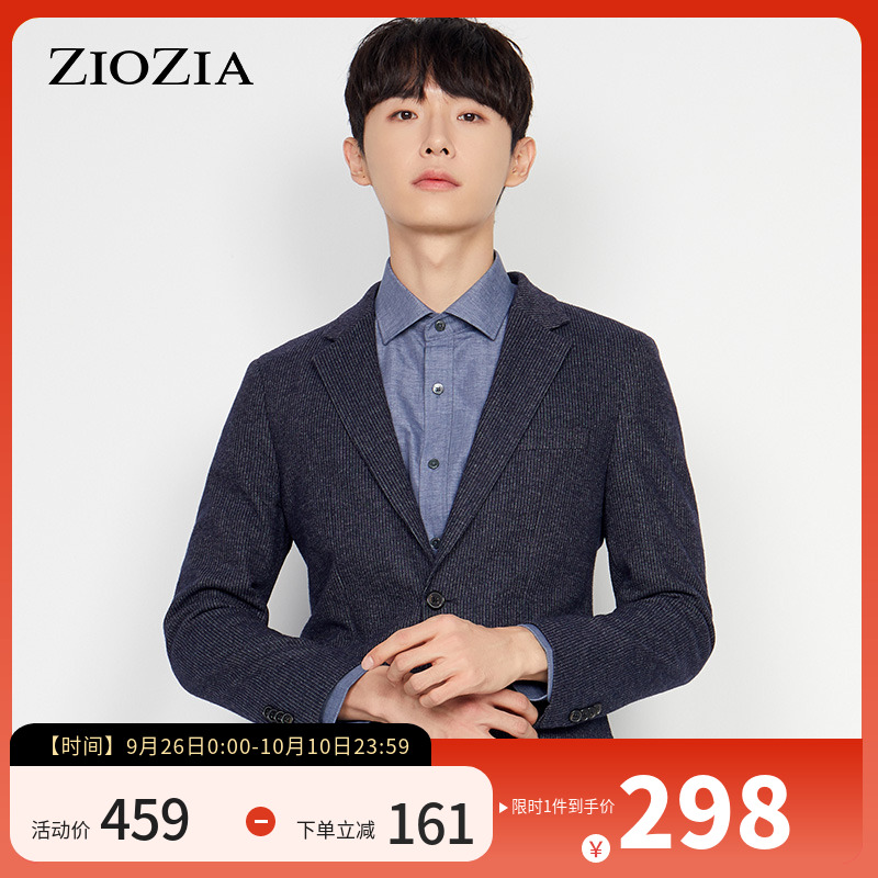ziozia秋季商务条纹休闲西服