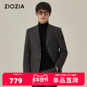 ZIOZIA男装 ZSBC3X03 西服纯色羊毛西装 秋季 商务通勤男士