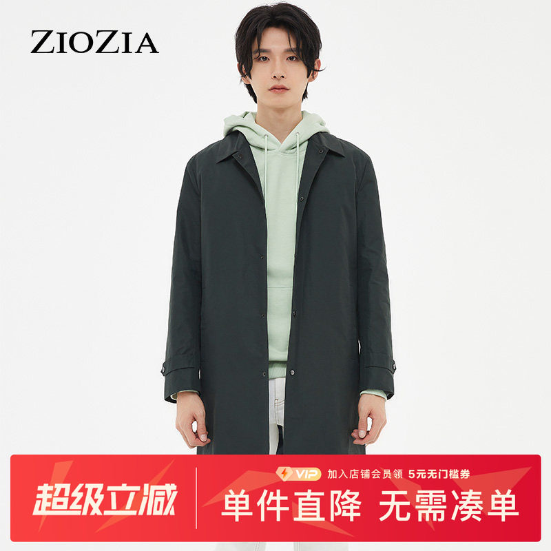 ZIOZIA风衣男春季韩系简约休闲大衣型风衣外套ZCT21102Y图片