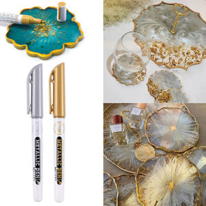 Metallic Pen Gold Silver Epoxy Resin Mold Drawing Pen Acryli