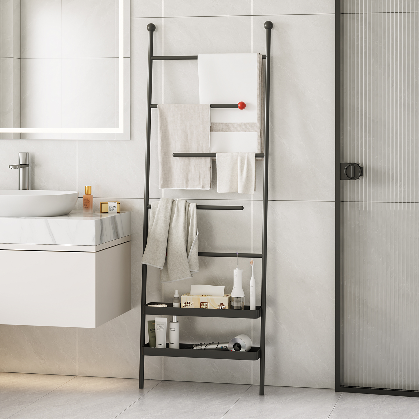 顾得家具靠墙卫生间毛巾置物架