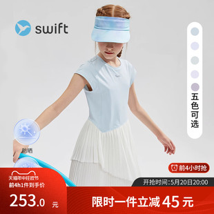 swift女童运动凉感连衣裙2024夏季 新款 网球裙 儿童百褶裙子