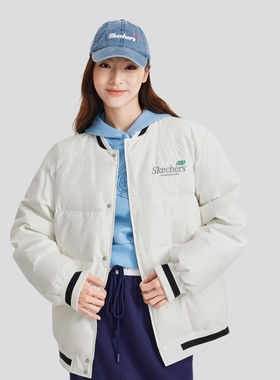 Skechers斯凯奇男女同款休闲运动羽绒服梭织短款羽绒外套L324U073