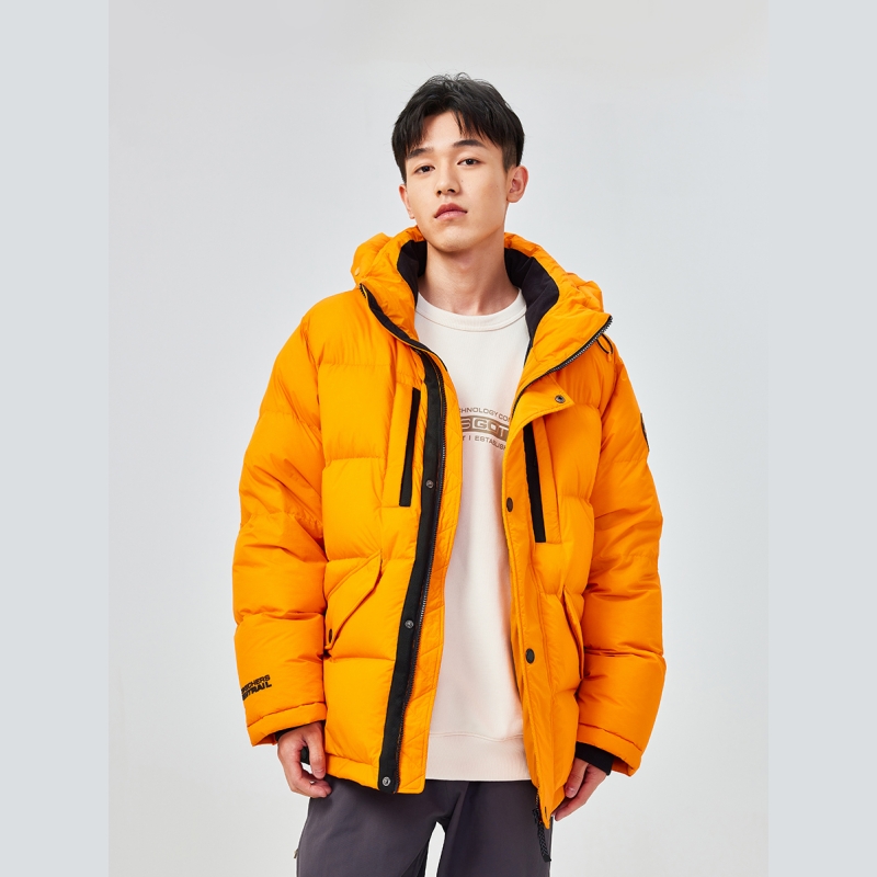 斯凯奇秋冬新款男士连帽羽绒服