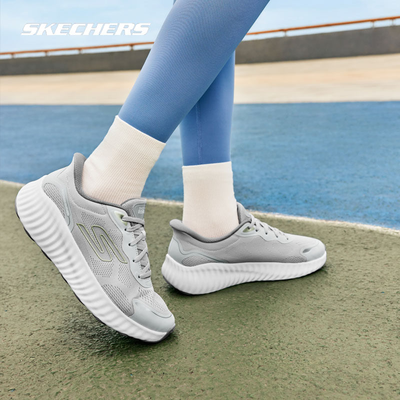 Skechers斯凯奇女鞋春夏款一脚蹬闪穿跑步鞋休闲运动网面鞋129369
