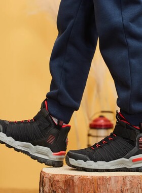 Skechers斯凯奇男童舒适缓震魔术贴高帮户外登山靴子运动鞋97900L