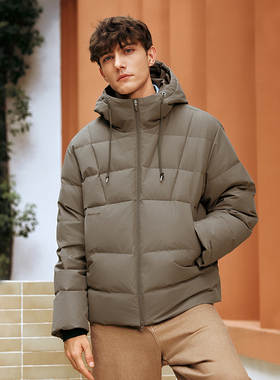 Skechers斯凯奇男士秋冬款防风保暖梭织短款运动羽绒外套L425M012