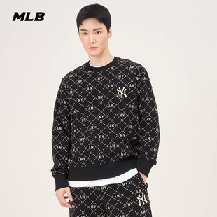 情侣运动钻石老花休闲圆领卫衣3AMTM0134 明星同款 MLB秋冬季 新款