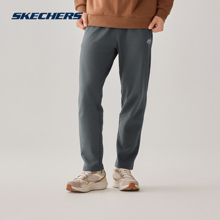Skechers斯凯奇男子秋冬款针织运动卫裤保暖直筒休闲长裤L425M071