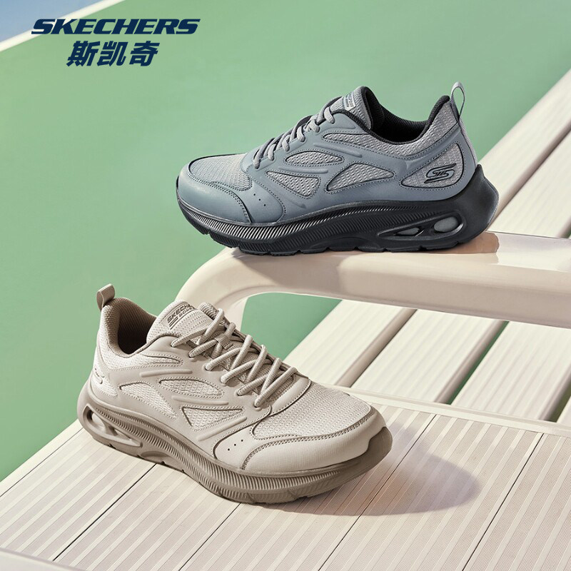 Skechers斯凯奇男子春夏低帮网布休闲鞋轻盈舒适缓震运动鞋118077