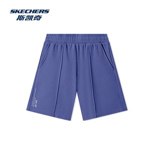 L225M117 透气跑步运动休闲针织短裤 Skechers斯凯奇男子夏季 新款