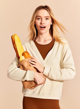 Skechers斯凯奇女士秋冬款轻盈保暖针织休闲运动连帽卫衣P324W048