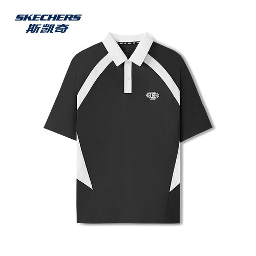 斯凯奇男夏季撞色短袖POLO衫