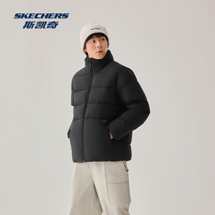 Skechers斯凯奇男士秋冬款立领棉服防风保暖梭织运动外套P425M180