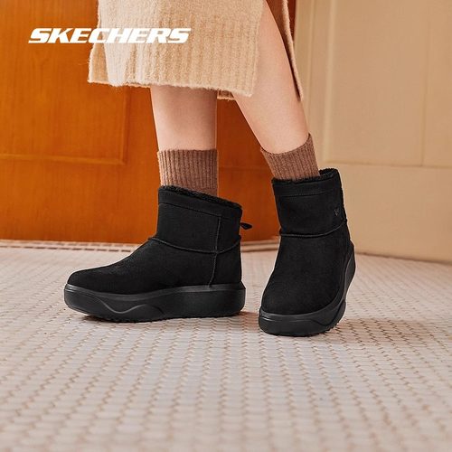 斯凯奇秋冬新品羊绒毛皮短靴女