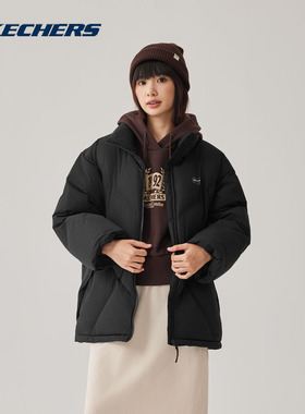 Skechers斯凯奇2025款男女同款保暖百搭短款立领羽绒外套P423U038