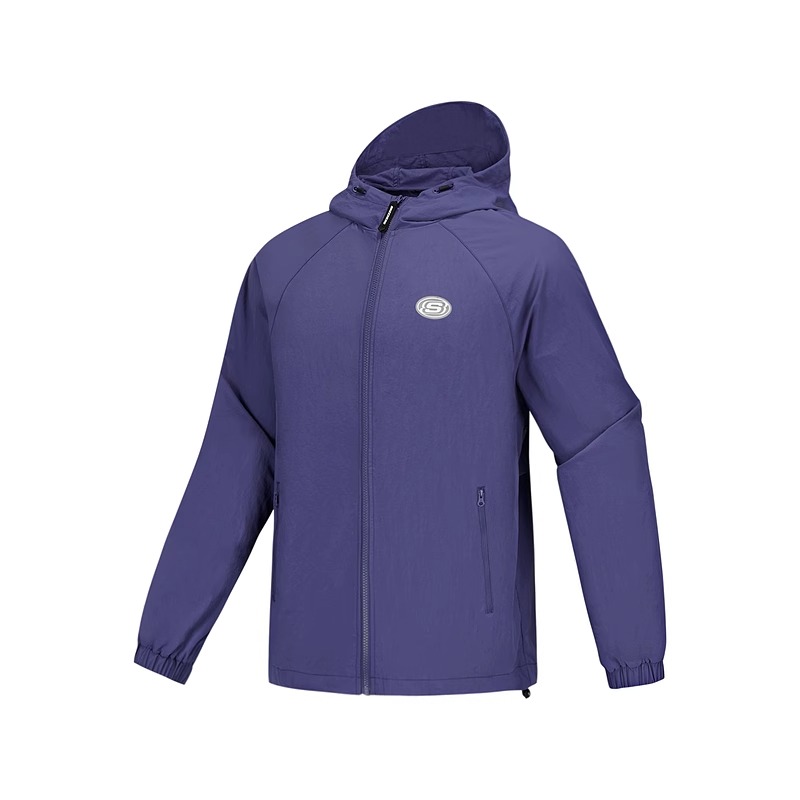 斯凯奇春季新款男梭织连帽外套