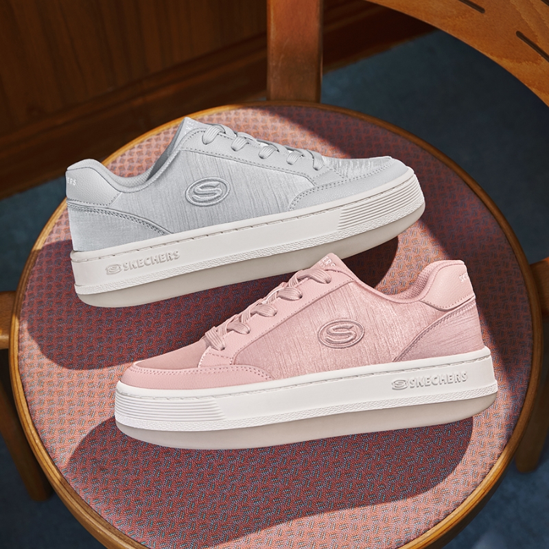 斯凯奇新款简约休闲小白鞋女板鞋