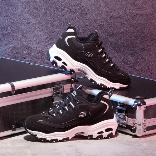 斯凯奇女加绒保暖中帮复古老爹鞋