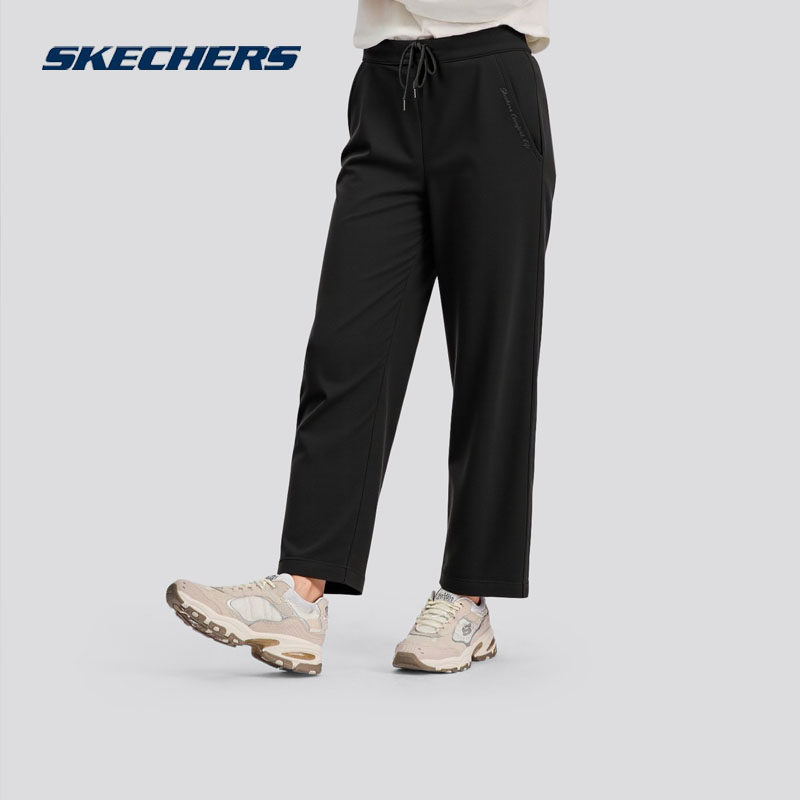 Skechers斯凯奇女士春季宽松直筒长裤轻盈透气休闲运动裤L425W009 - 东烽体育运动集合店出品