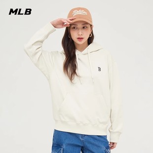 套头连帽运动卫衣HDB01 保暖纯色宽松时尚 MLB秋冬季 男女情侣新款