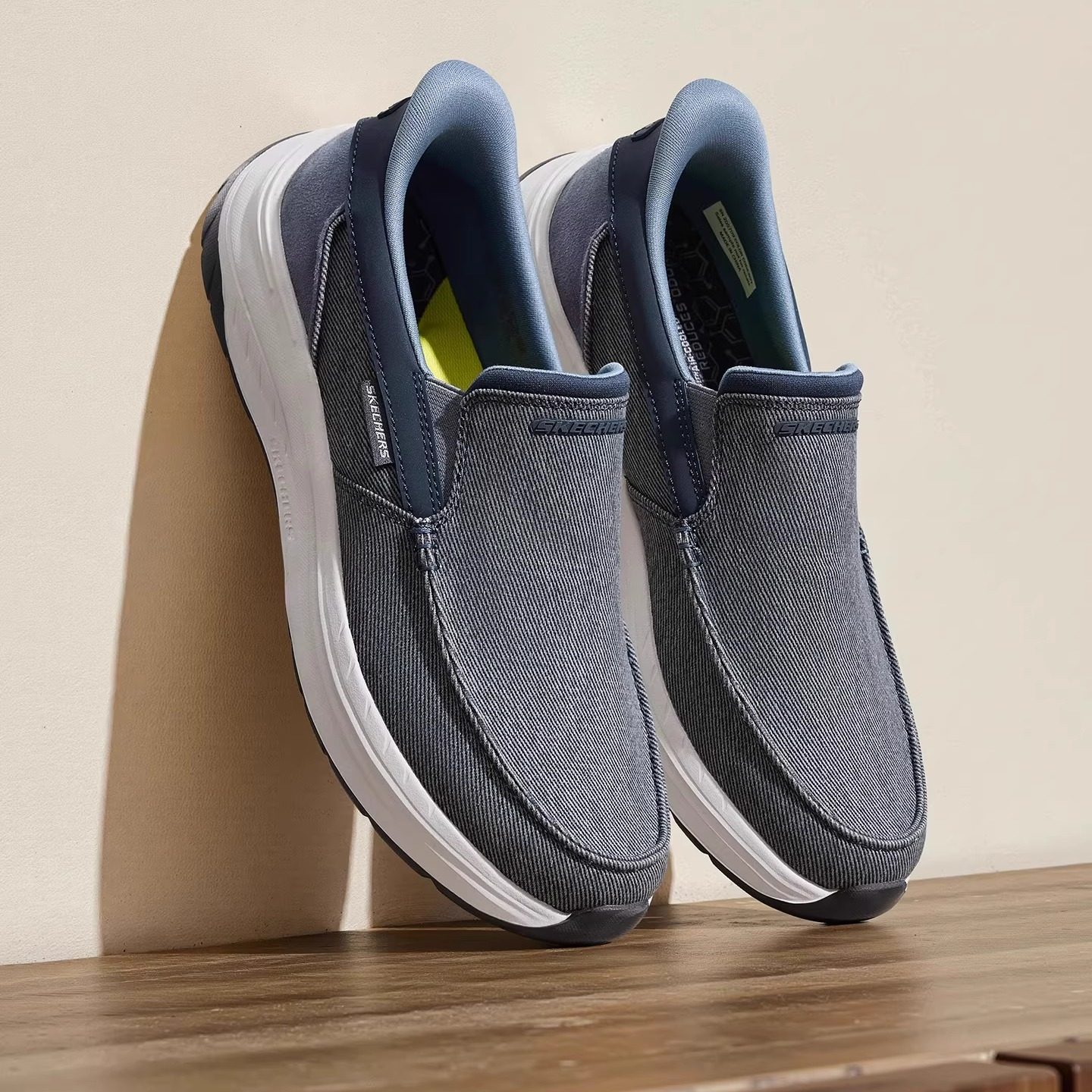 Skechers斯凯奇男鞋秋冬款帆布一脚蹬健步鞋轻便软底休闲鞋205709,运动鞋new,运动休闲鞋,淘宝优惠券,粉丝福利购,淘宝优惠卷