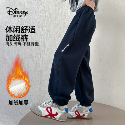 【一一专享】Disney/迪士尼儿童加绒裤子休闲裤百搭束脚WXT4ZK173