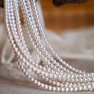 推荐一步到位品级6个维度均满分天然3-4mm小米真珍珠18K金项链