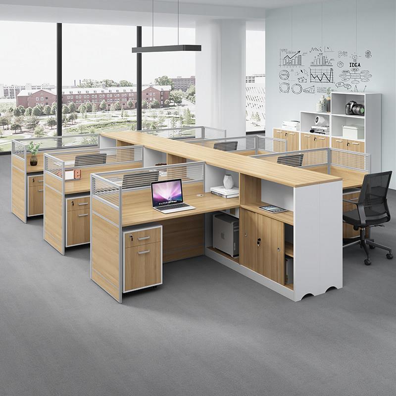 屏风隔断办公桌卡座带高柜2/3/4/6人位自由组合多人职员工位桌椅
