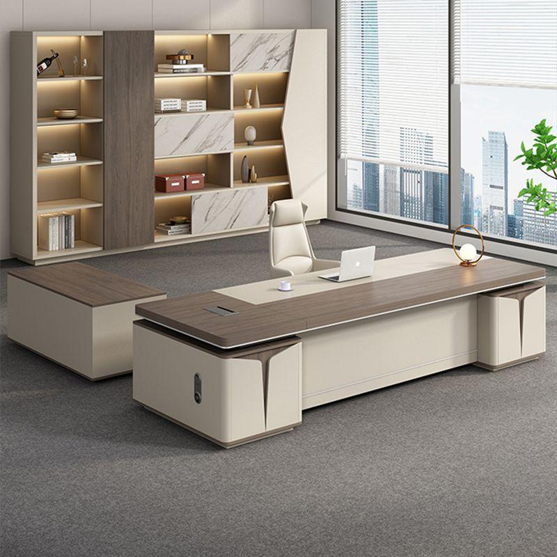 时尚轻奢高级感老板桌办公桌高档大班台简约现代董事长办公室桌椅