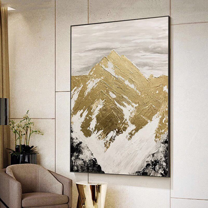 金山手绘油画入户玄关装饰画轻奢走廊招财挂画大气高档过道壁画