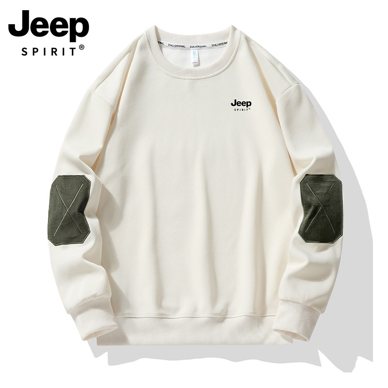 JEEP卫衣男士春秋季新款情侣宽松圆领长袖t恤打底衫上衣服