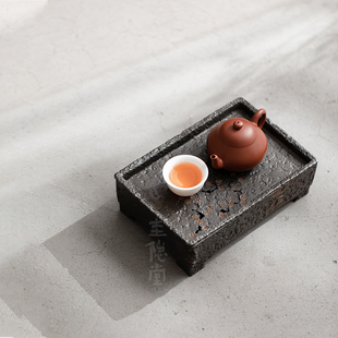 圭隐堂手工古锡壶承高档家用复古储水式干泡茶盘茶具茶托盘小茶台