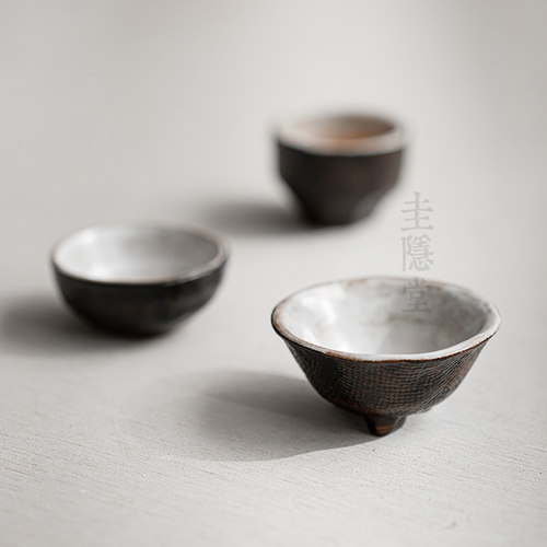 圭隐堂粉引手工粗陶茶杯