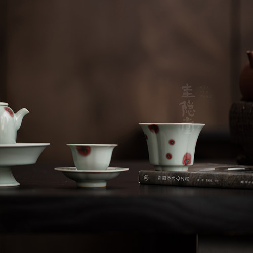 圭隐堂新中式汝窑天青陶瓷茶杯钧瓷家用大号专用主人杯品茗杯单杯