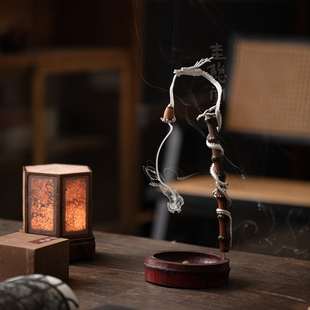 圭隐堂手工竹制大漆龙挂香禅意线香插香薰炉倒流香挂香架香炉摆件