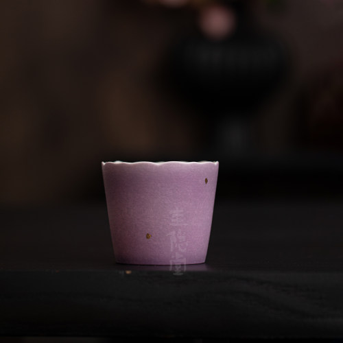 圭隐堂紫韵洒金陶瓷茶杯咖啡杯高档家用女士主人杯品茗杯喝茶单杯