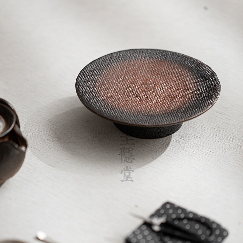 圭隐堂手工粗陶高足壶承茶盘家用复古侘寂干泡台茶壶托盘茶托茶台,餐饮具,茶盘,淘宝优惠券,粉丝福利购,淘宝优惠卷