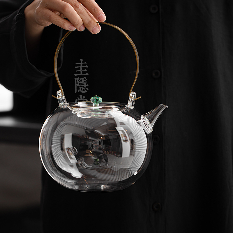 圭隐堂耐热玻璃围炉煮茶提梁壶大容量泡茶专用电陶炉烧水壶玻璃壶