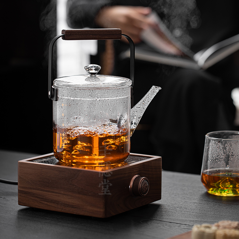 圭隐堂大容量耐热玻璃煮茶壶家用复古提梁壶泡茶壶单壶电陶炉套装