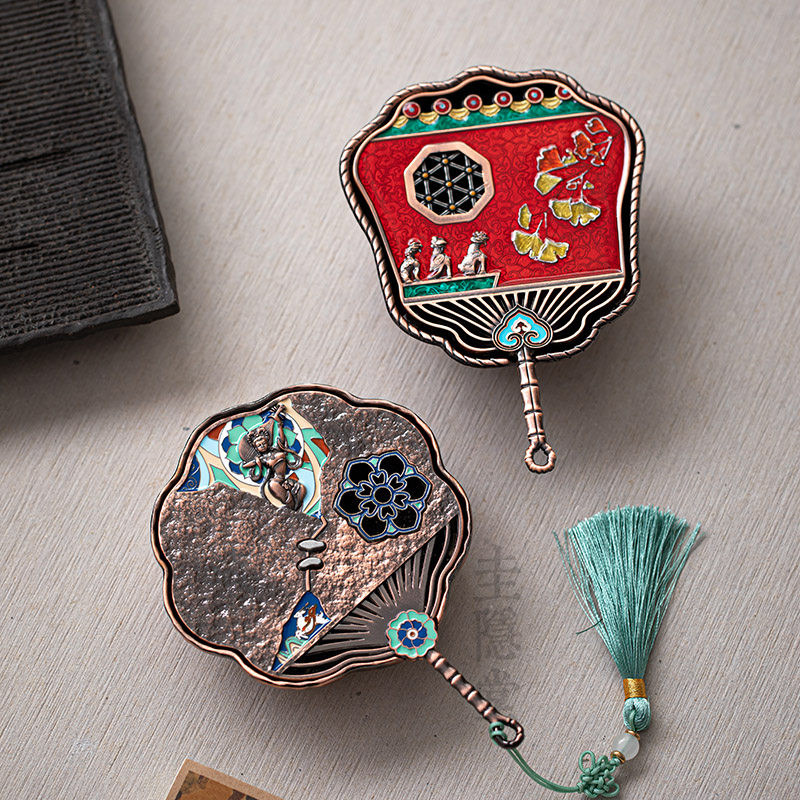 圭隐堂珐瑯彩团扇香薰炉家用禅意沉香檀香盘香炉功夫茶道香道摆件,餐饮具,茶道/香炉,淘宝优惠券,粉丝福利购,淘宝优惠卷