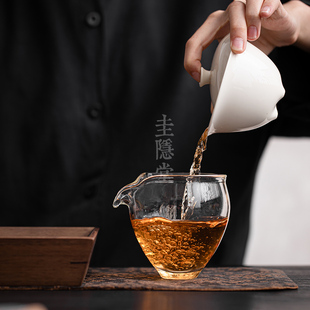 圭隐堂纯手工吹制耐热玻璃公道杯今井美智分茶器加厚公杯匀杯茶海