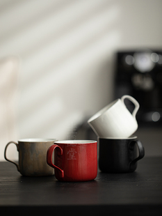 贵音堂日式侘寂石制茶杯，手冲咖啡杯，家用覆古杯，家用茶杯