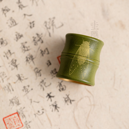 圭隐堂手工黄铜盖置家用复古盖碗紫砂茶壶盖托茶玩摆件茶道零配件